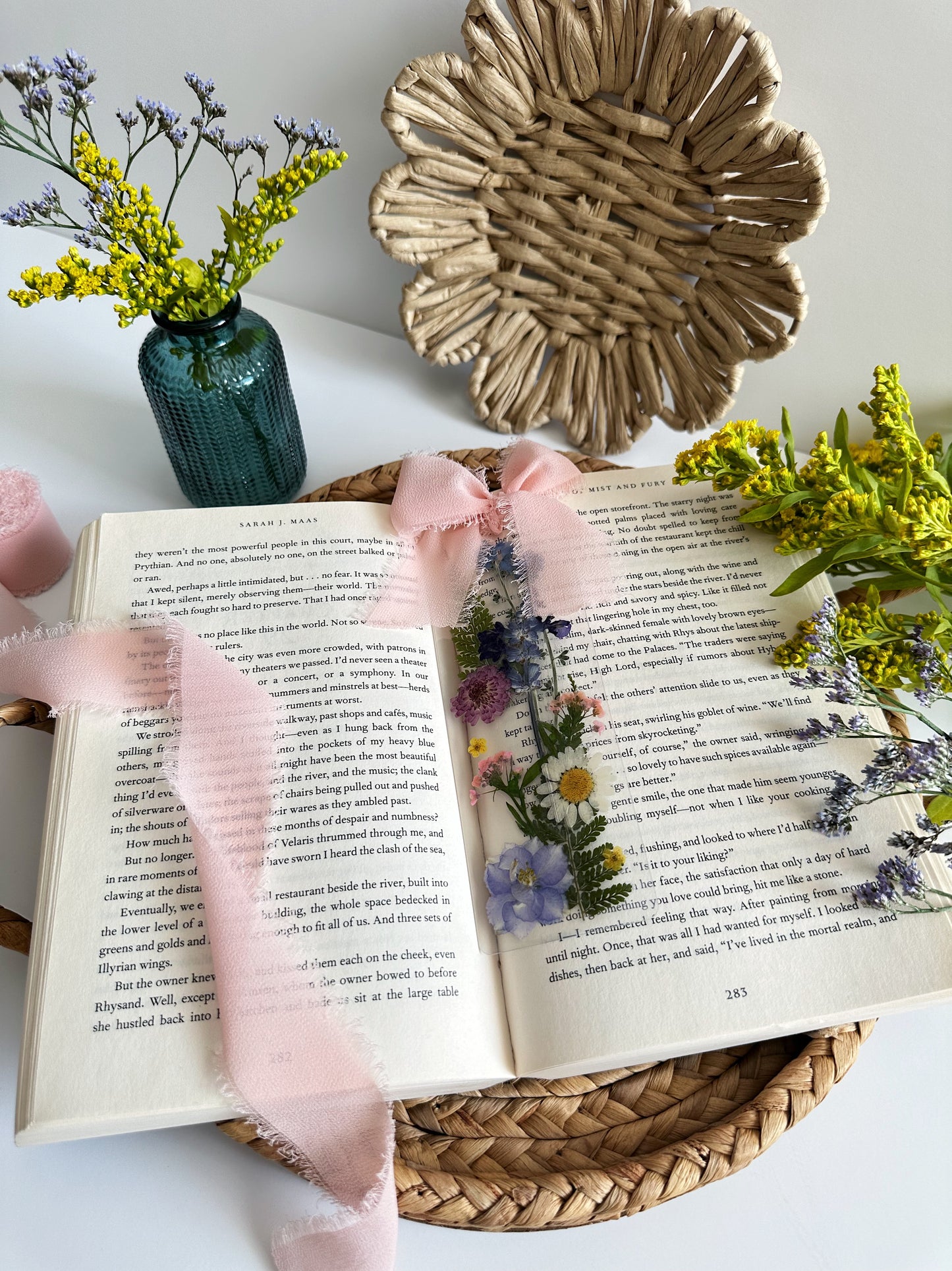 the wildflower bookmark with bow