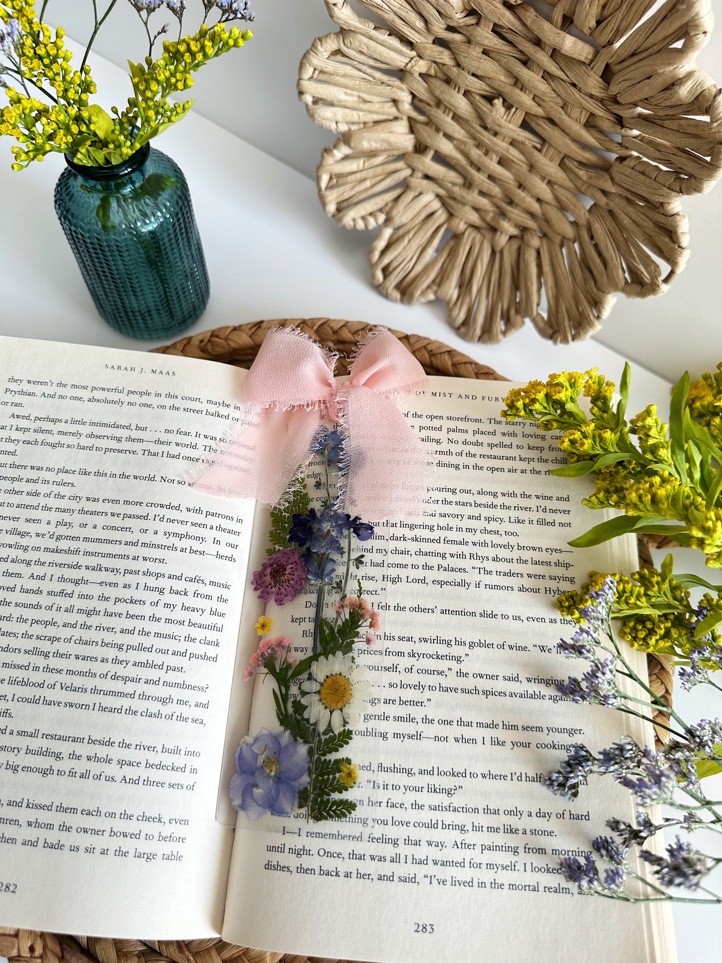 the wildflower bookmark with bow