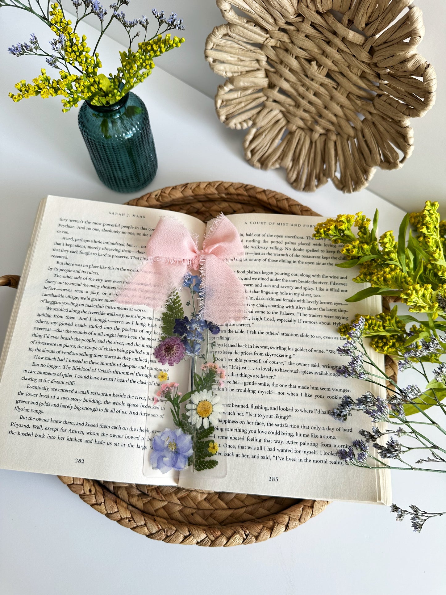 the wildflower bookmark with bow