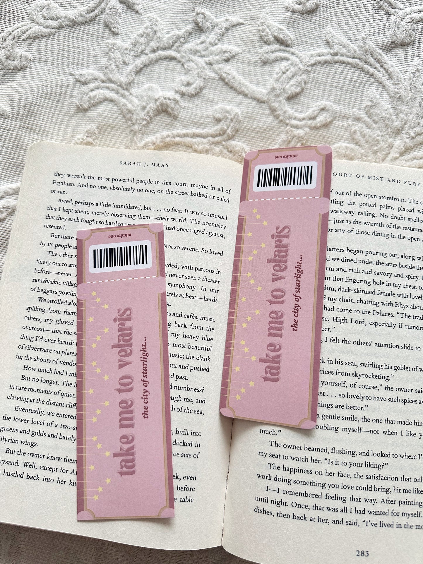 velaris ticket bookmark