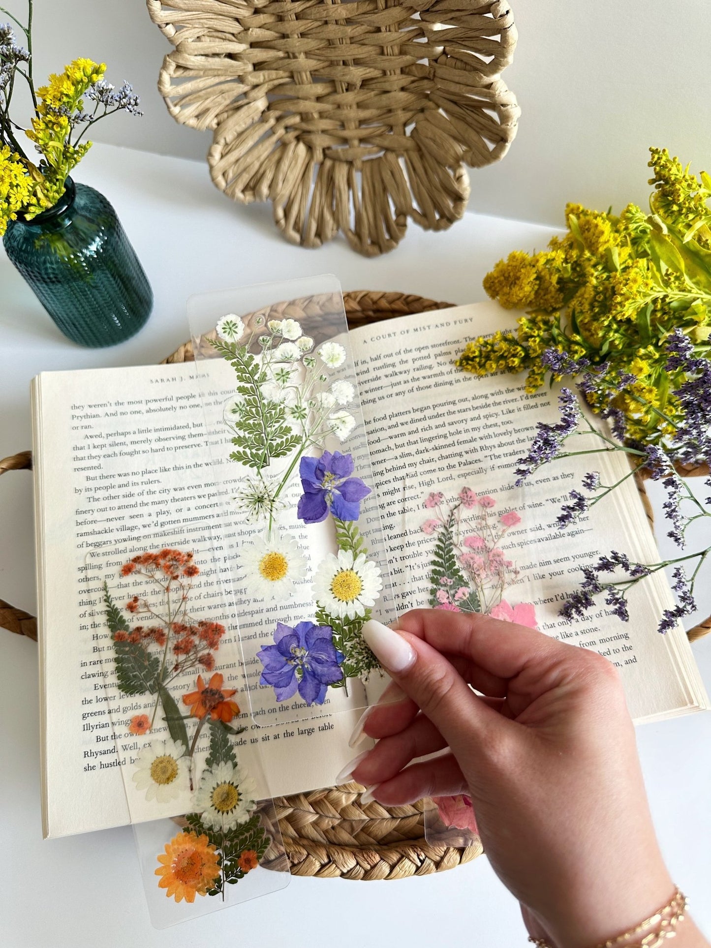 pressed flower bookmark set