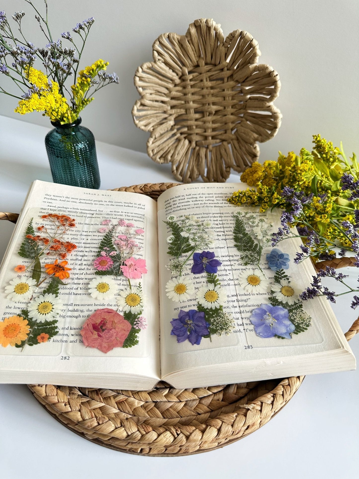 pressed flower bookmark set