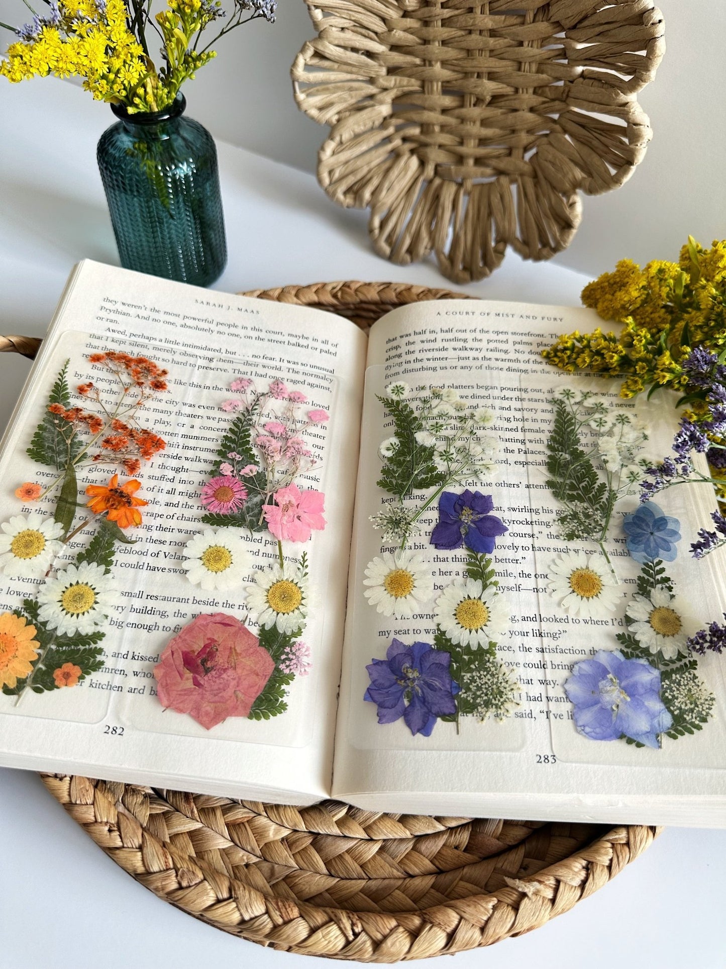 pressed flower bookmark set