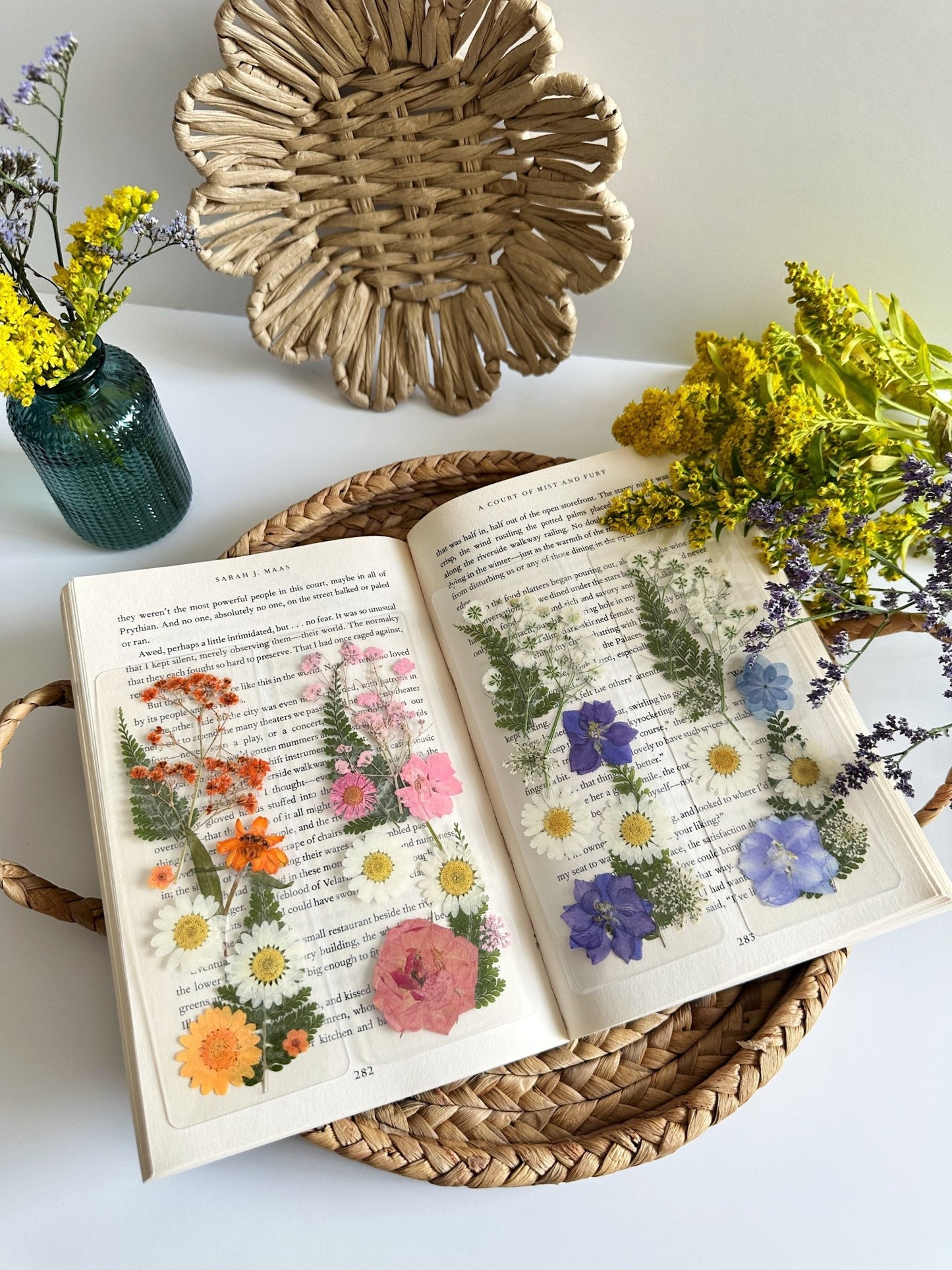 pressed flower bookmark set