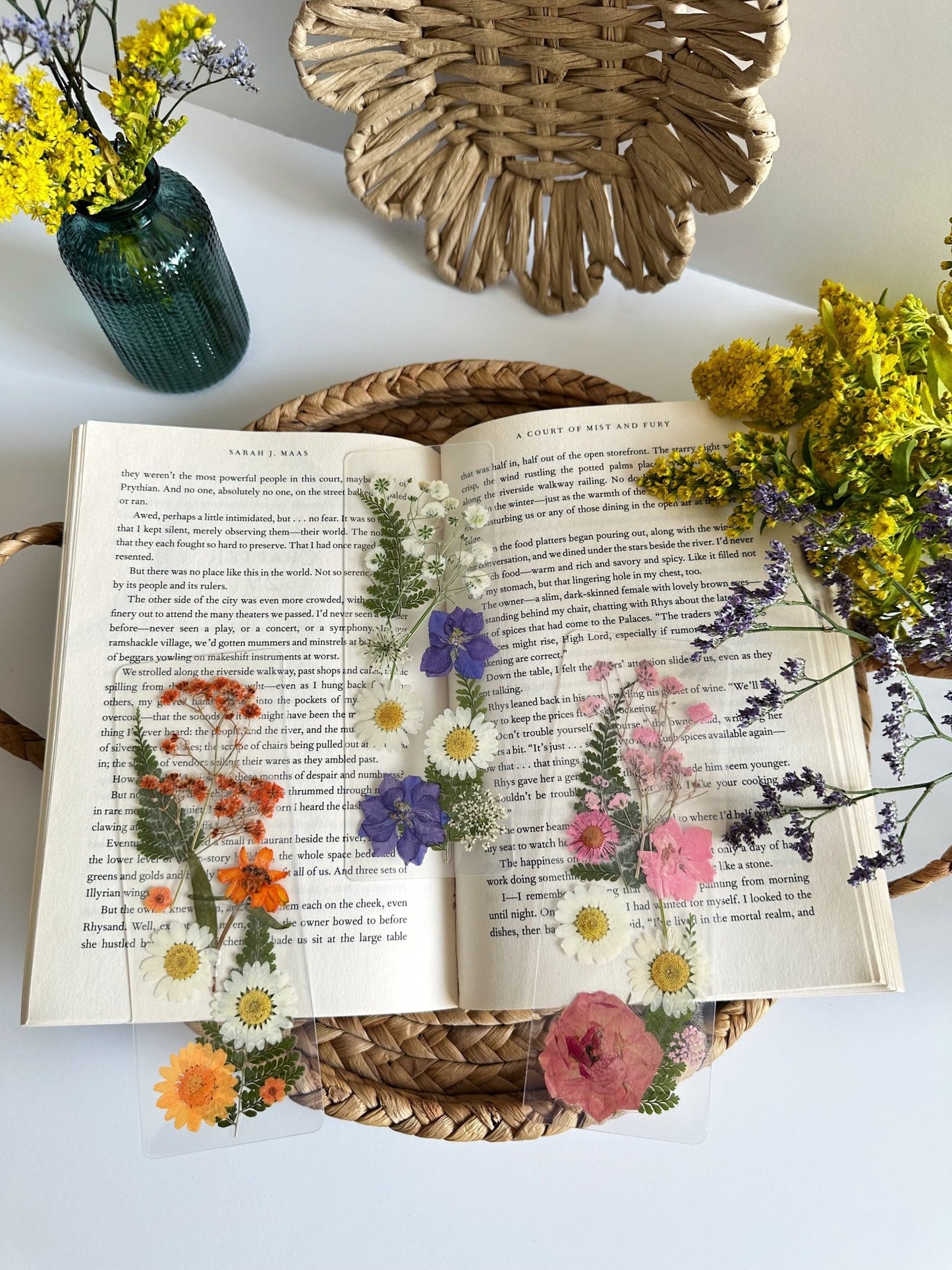 pressed flower bookmarks