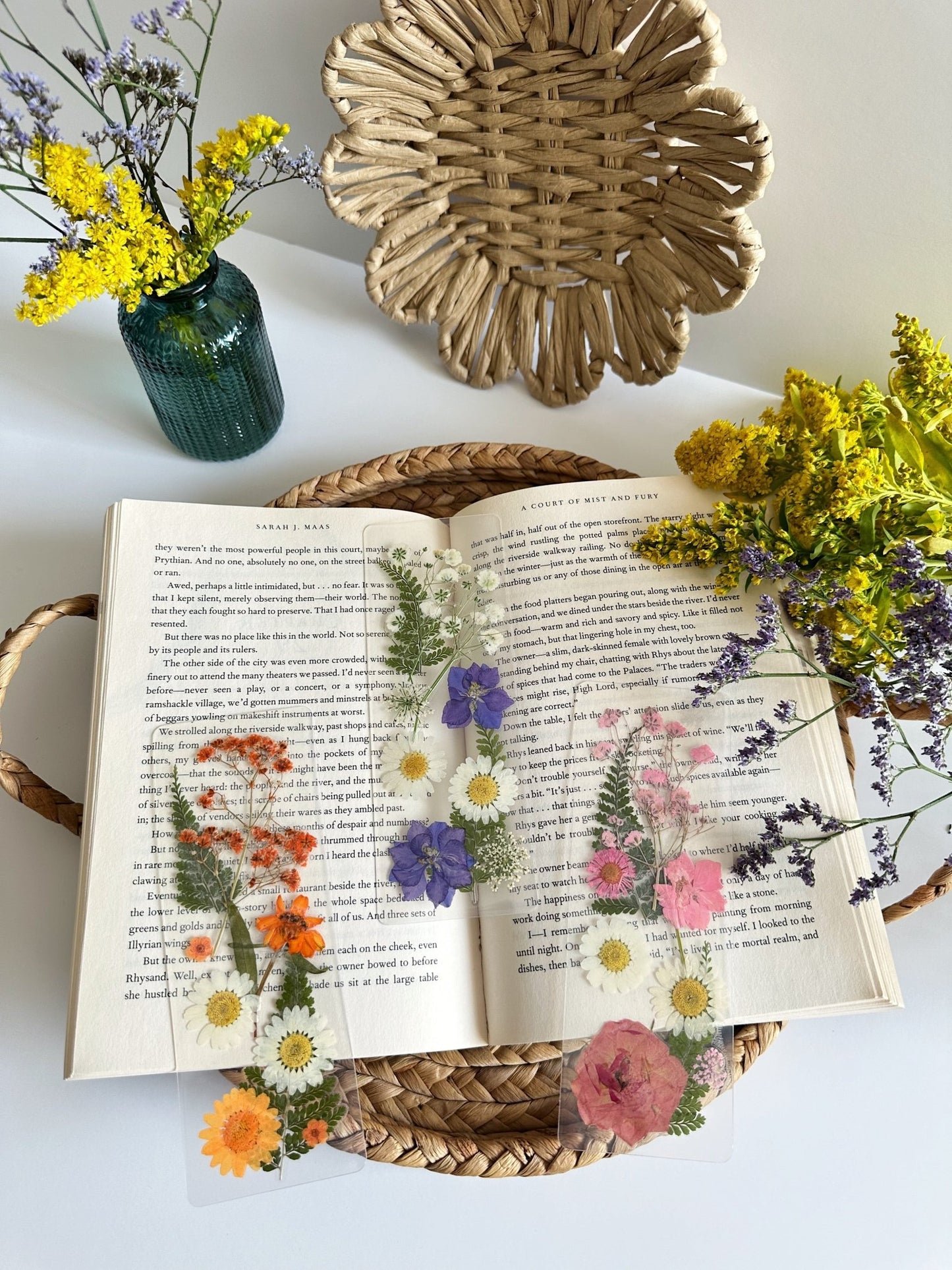 pressed flower bookmarks